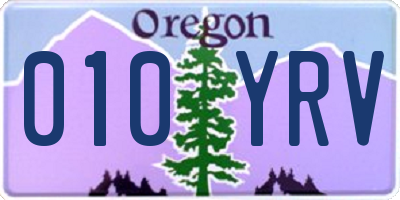 OR license plate 010YRV
