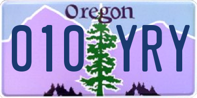 OR license plate 010YRY
