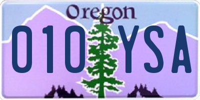 OR license plate 010YSA