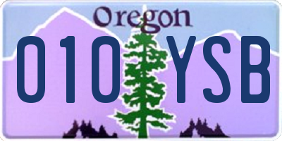 OR license plate 010YSB