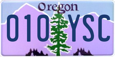 OR license plate 010YSC