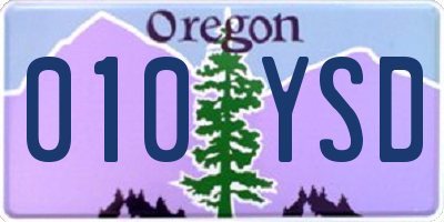 OR license plate 010YSD
