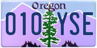 OR license plate 010YSE