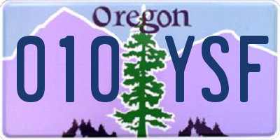 OR license plate 010YSF