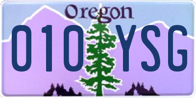 OR license plate 010YSG