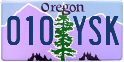 OR license plate 010YSK