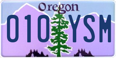 OR license plate 010YSM