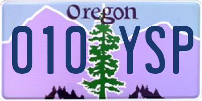 OR license plate 010YSP