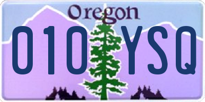 OR license plate 010YSQ