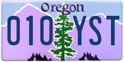 OR license plate 010YST