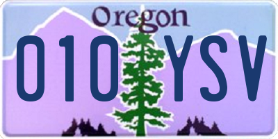 OR license plate 010YSV