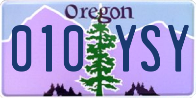 OR license plate 010YSY