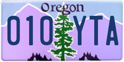OR license plate 010YTA