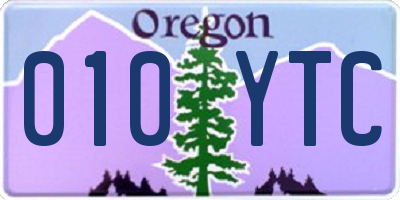 OR license plate 010YTC
