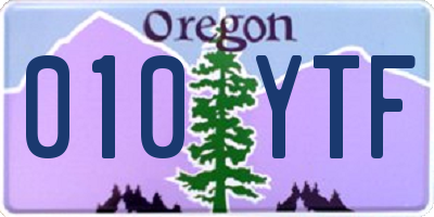 OR license plate 010YTF