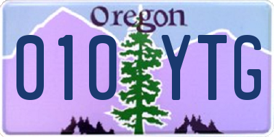 OR license plate 010YTG