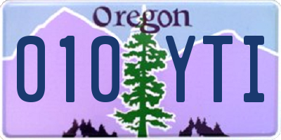 OR license plate 010YTI