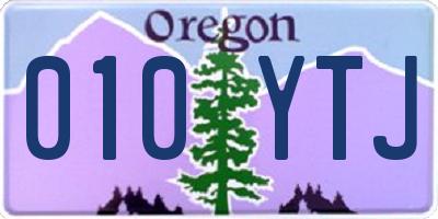 OR license plate 010YTJ