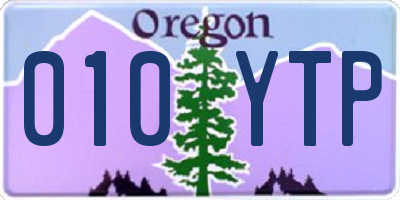 OR license plate 010YTP
