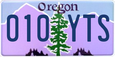 OR license plate 010YTS