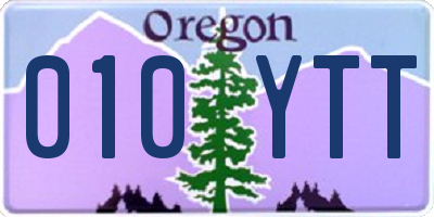 OR license plate 010YTT