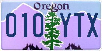 OR license plate 010YTX