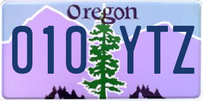 OR license plate 010YTZ