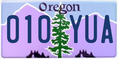 OR license plate 010YUA