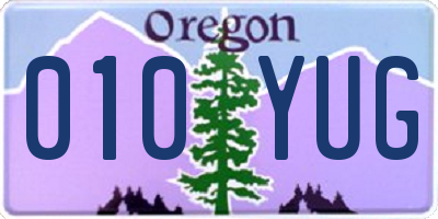 OR license plate 010YUG