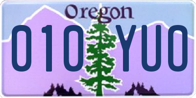 OR license plate 010YUO