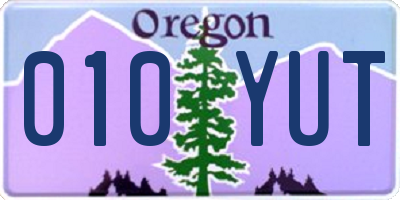 OR license plate 010YUT