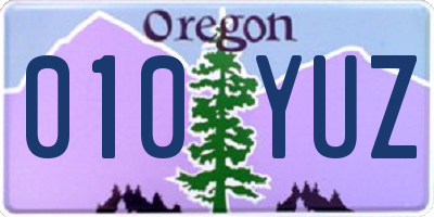 OR license plate 010YUZ