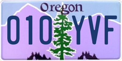 OR license plate 010YVF