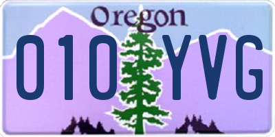 OR license plate 010YVG