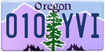 OR license plate 010YVI