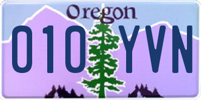 OR license plate 010YVN