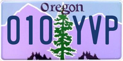OR license plate 010YVP