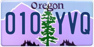 OR license plate 010YVQ