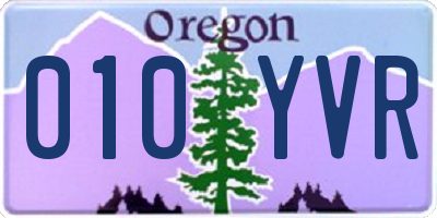 OR license plate 010YVR