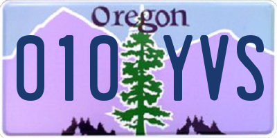 OR license plate 010YVS