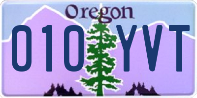 OR license plate 010YVT