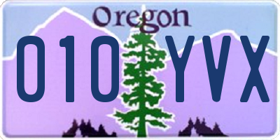 OR license plate 010YVX
