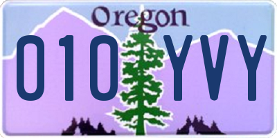 OR license plate 010YVY