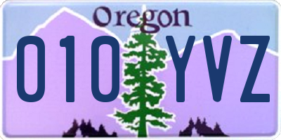 OR license plate 010YVZ