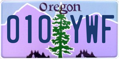 OR license plate 010YWF