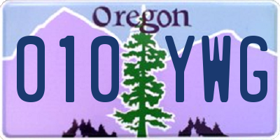OR license plate 010YWG