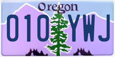 OR license plate 010YWJ