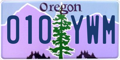 OR license plate 010YWM