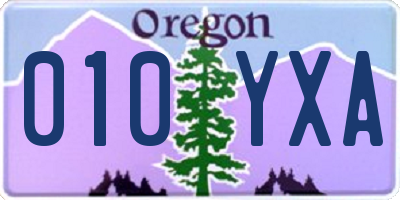 OR license plate 010YXA