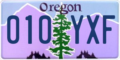 OR license plate 010YXF